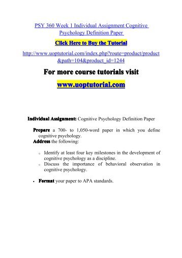 Cognitive Psychology Pdf